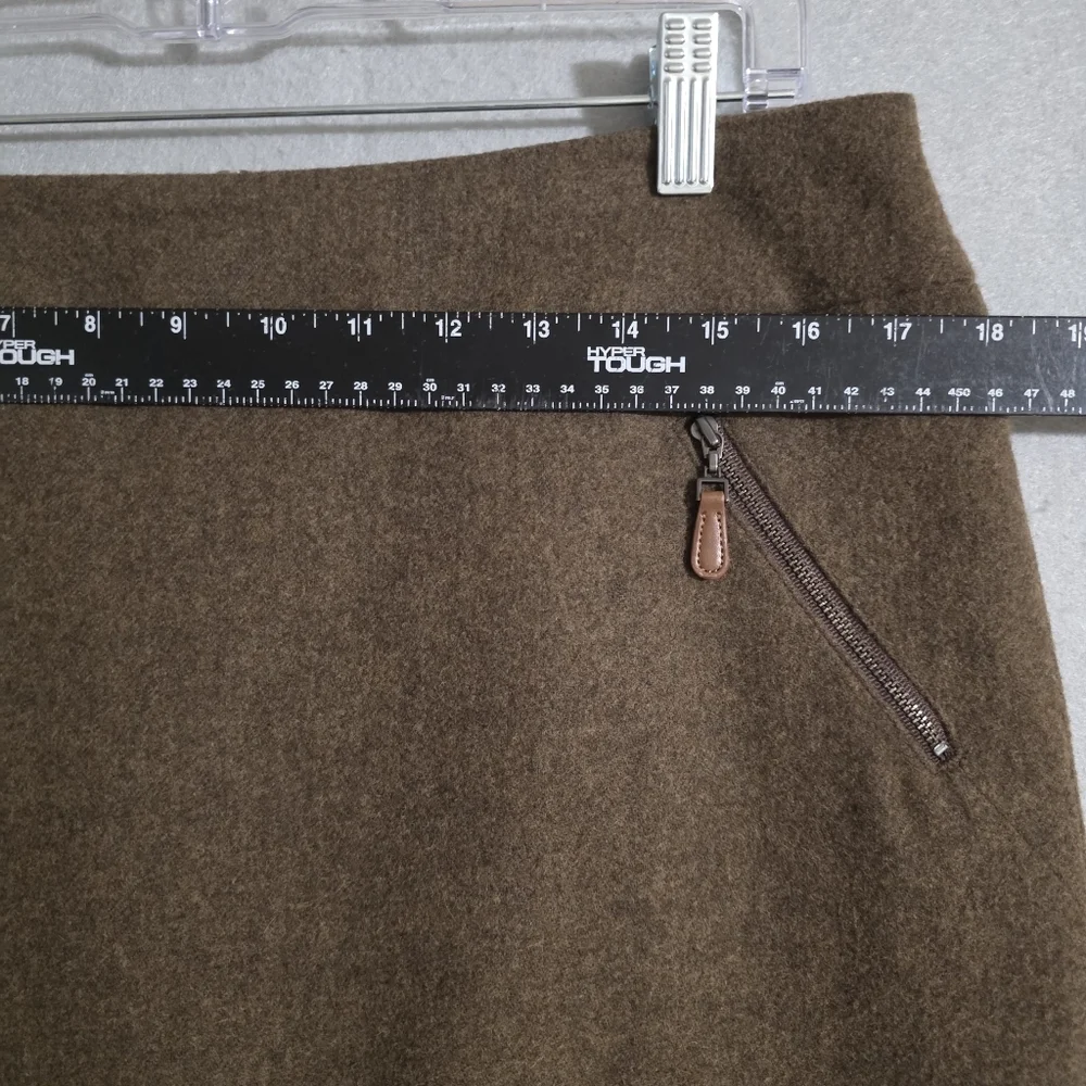 Talbots Petites Womens Brown Wool Blend Lined Pencil Skirt Size 12P